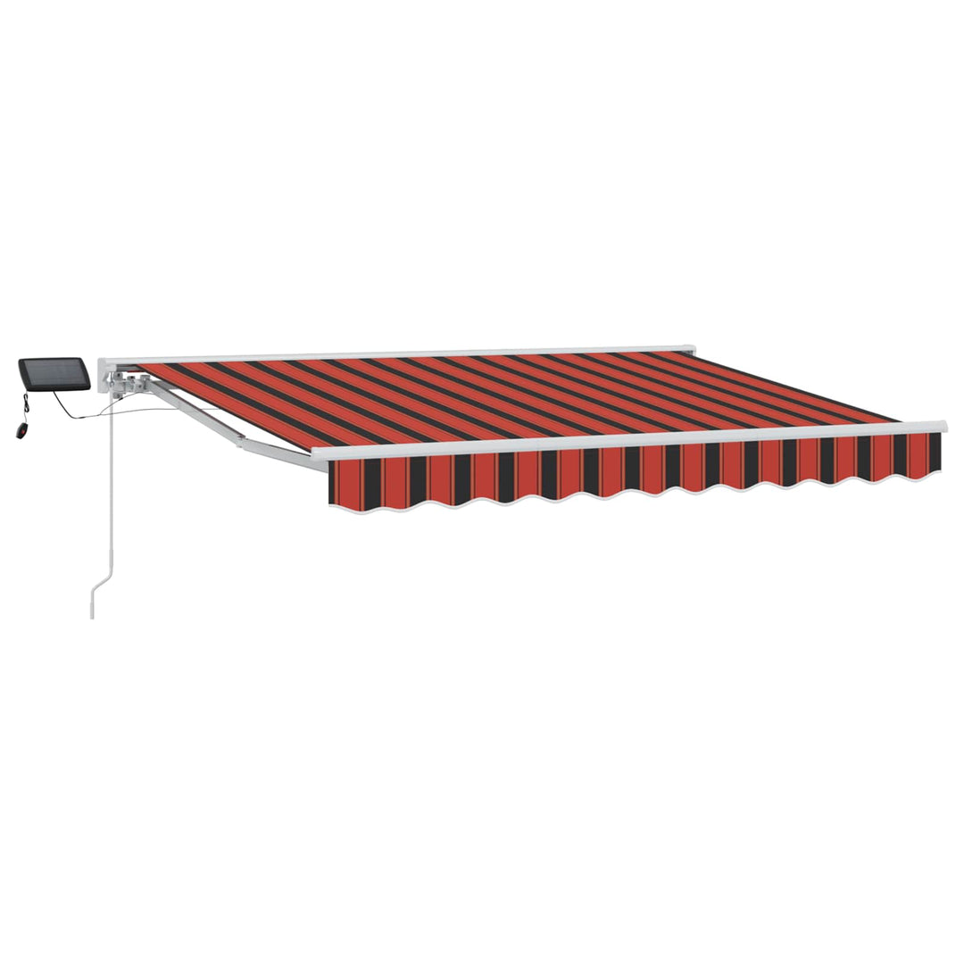 Manuel markise-ramme med LED-lys Orange, Sort og Hvid 3 x 2 m