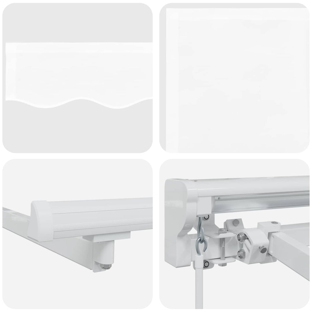 Manuel markise-ramme med LED-lys Hvid 3 x 2 m