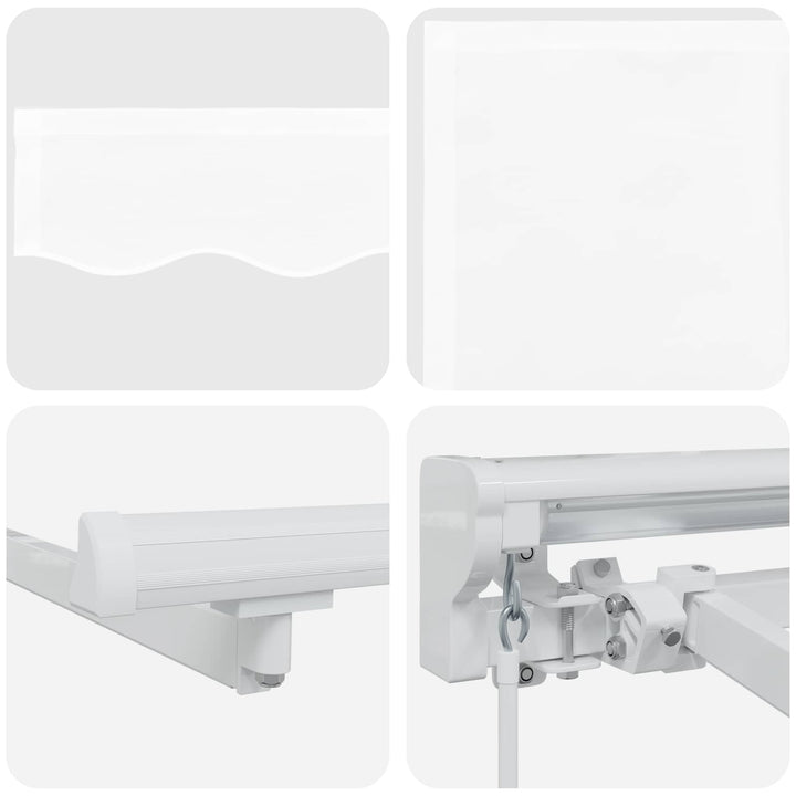 Manuel markise-ramme med LED-lys Hvid 3 x 2 m