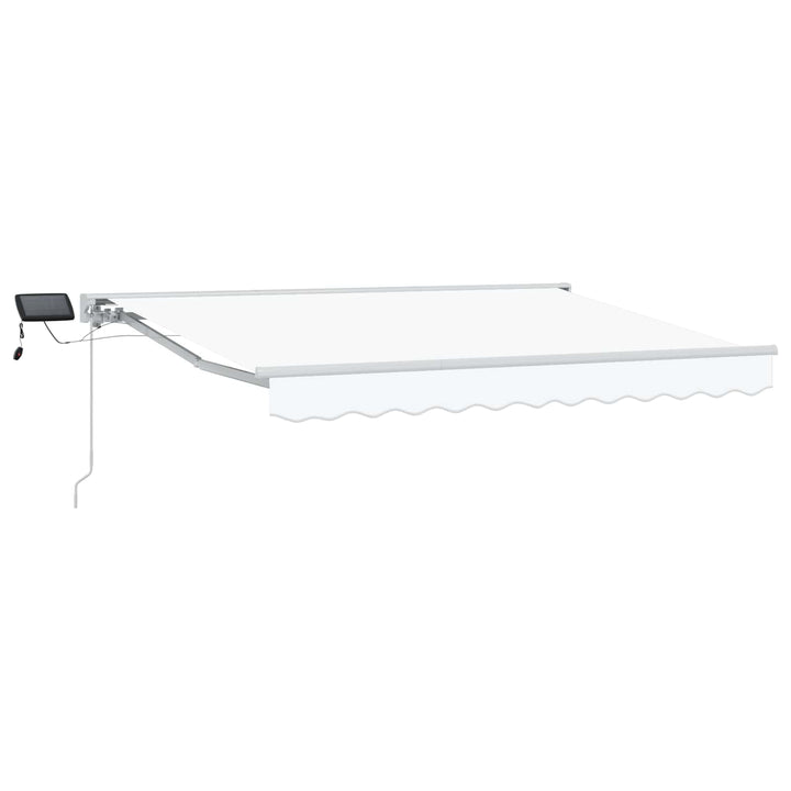 Manuel markise-ramme med LED-lys Hvid 3 x 2 m