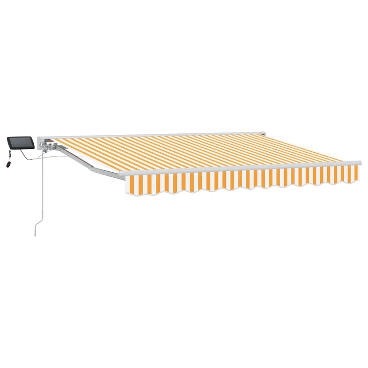 Manuel markise-ramme med LED-lys Gul og Hvid 3,5 x 2 m