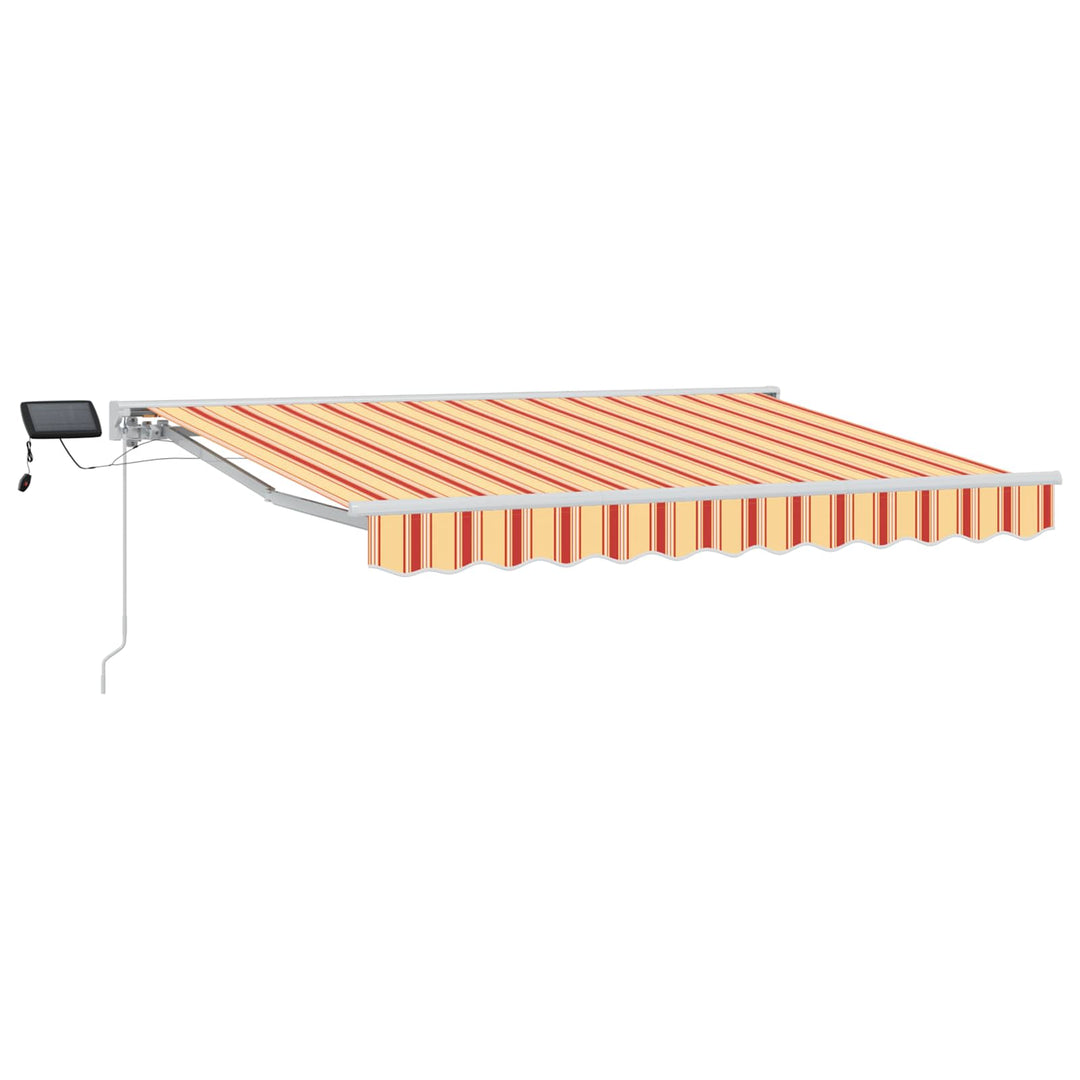 Manuel markise-ramme med LED-lys Gul, Orange og Hvid 3,5 x 2 m