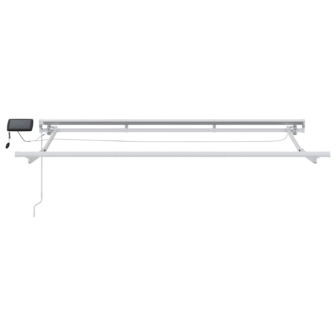 Manuel markise-ramme med LED-lys Beige og hvid 3,5 x 2 m