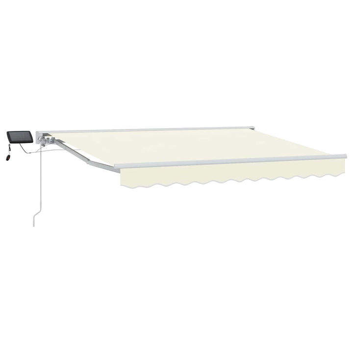 Manuel markise-ramme med LED-lys Creme og hvid 3 x 2,5 m