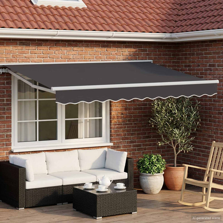 Manuel markise-ramme med LED-lys 3,5 x 2,5 m