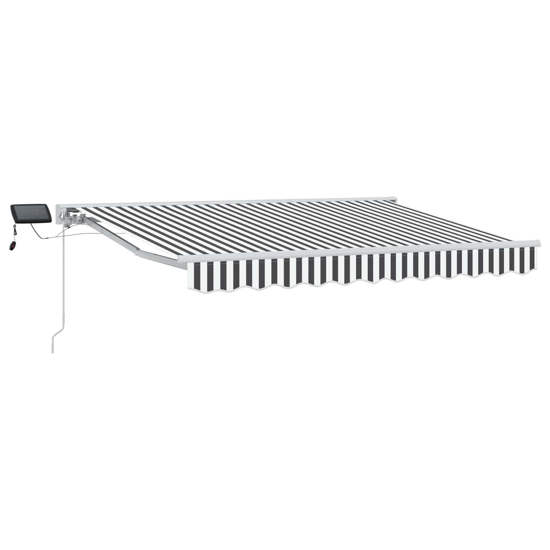 Manuel markise-ramme med LED-lys Anthracit og hvid 3,5 x 2,5 m