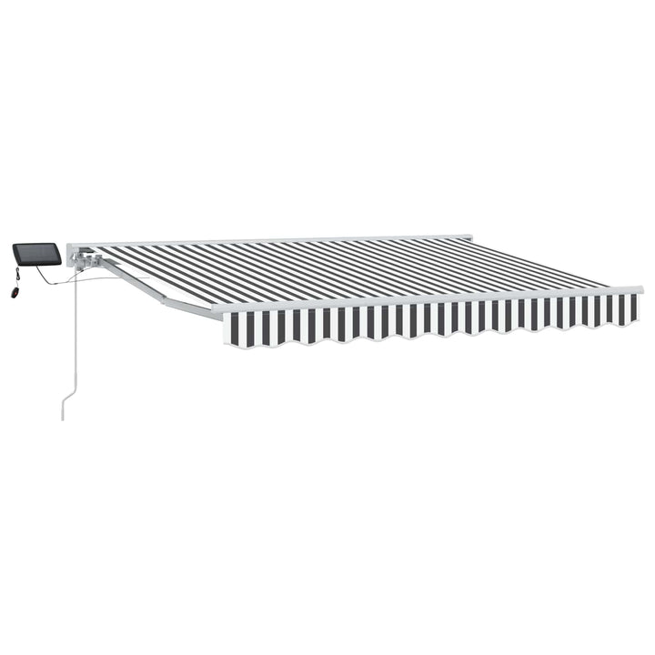Manuel markise-ramme med LED-lys Anthracit og hvid 3,5 x 2,5 m