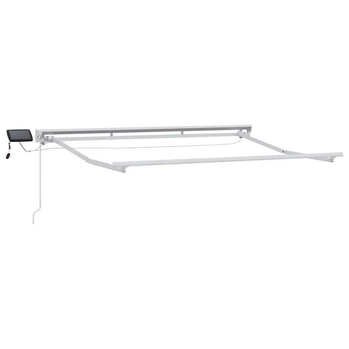 Manuel markise-ramme med LED-lys Anthracit og hvid 3,5 x 2,5 m