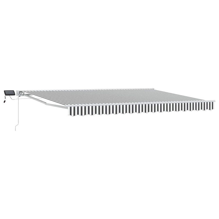 Manuel markise-ramme med LED-lys Anthracit og hvid 4 × 3,5 m
