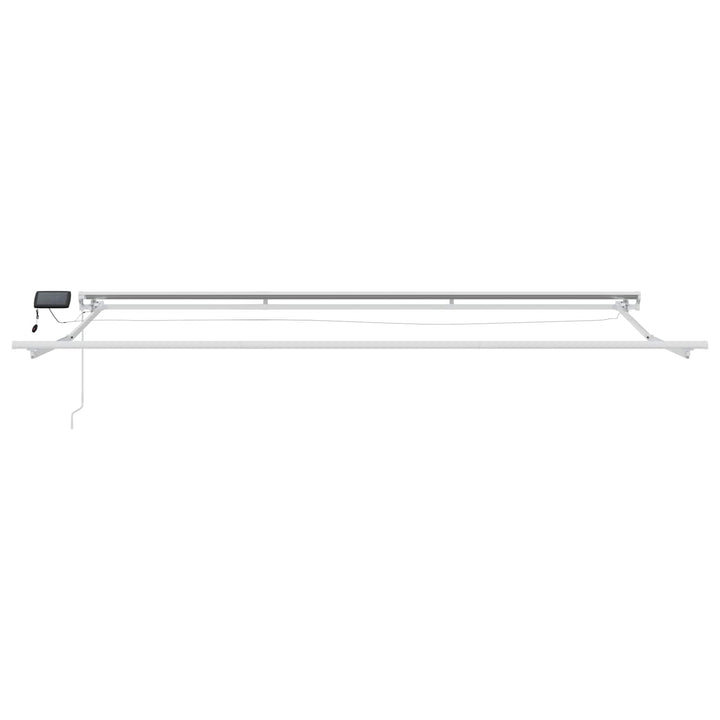 Manuel markise-ramme med LED-lys Beige og hvid 4,5 × 3 m