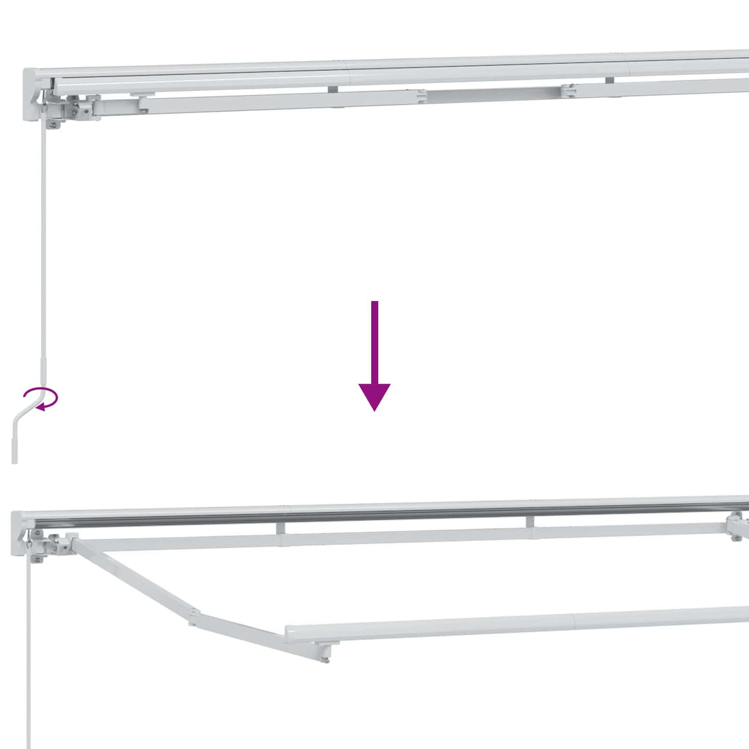 Manuel markise-ramme med LED-lys Beige og hvid 4,5 × 3 m