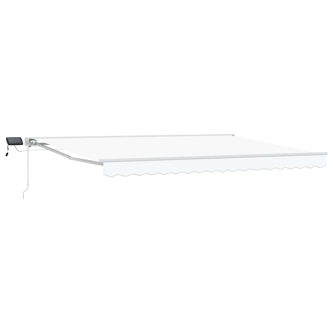 Manuel markise-ramme med LED-lys Hvid 4,5 × 3 m