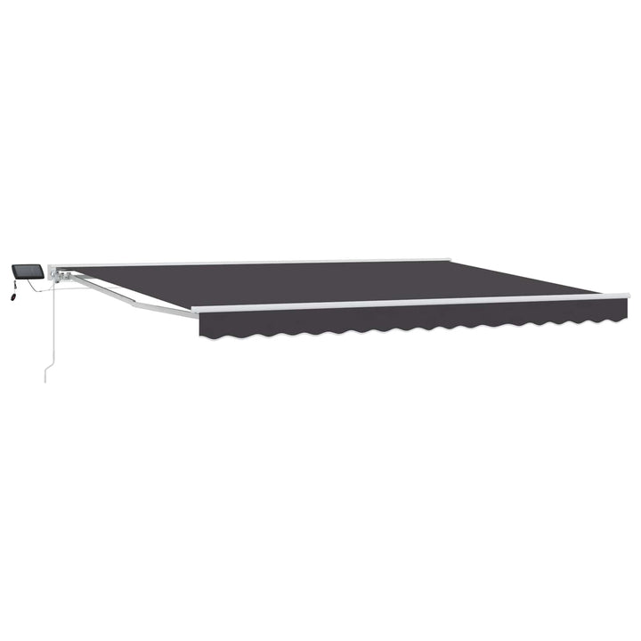 Manuel markise-ramme med LED-lys Hvid og antracit 5 × 3,5 m