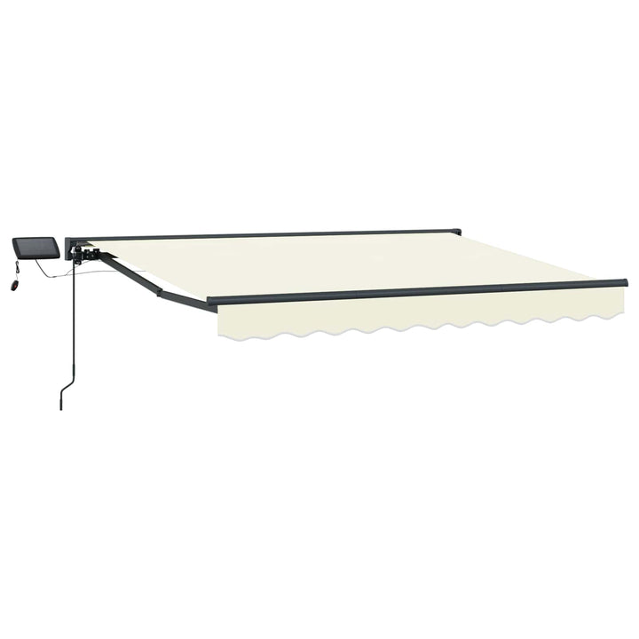 Manuel markise-ramme med LED-lys Creme og antracit 2,5 x 2 m