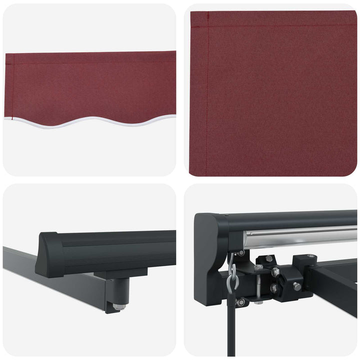 Manuel markise-ramme med LED-lys 2,5 x 2 m