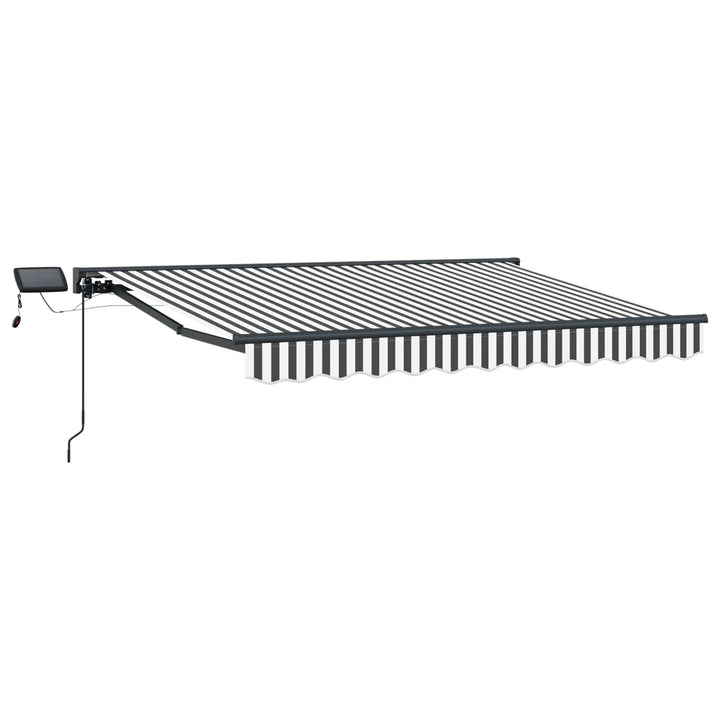 Manuel markise-ramme med LED-lys Anthracit og hvid 2,5 x 2 m