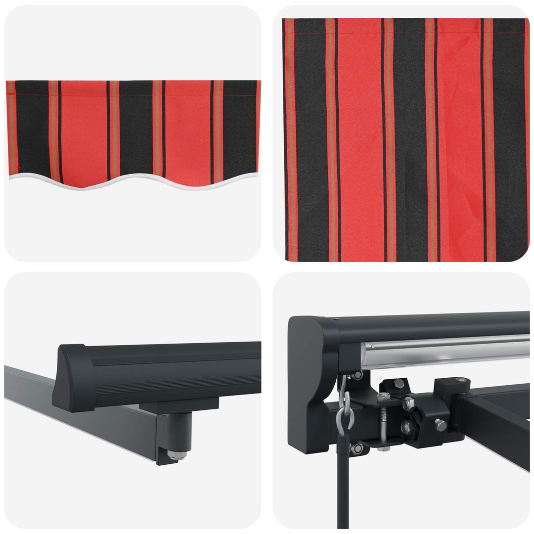 Manuel markise-ramme med LED-lys 3 x 2 m
