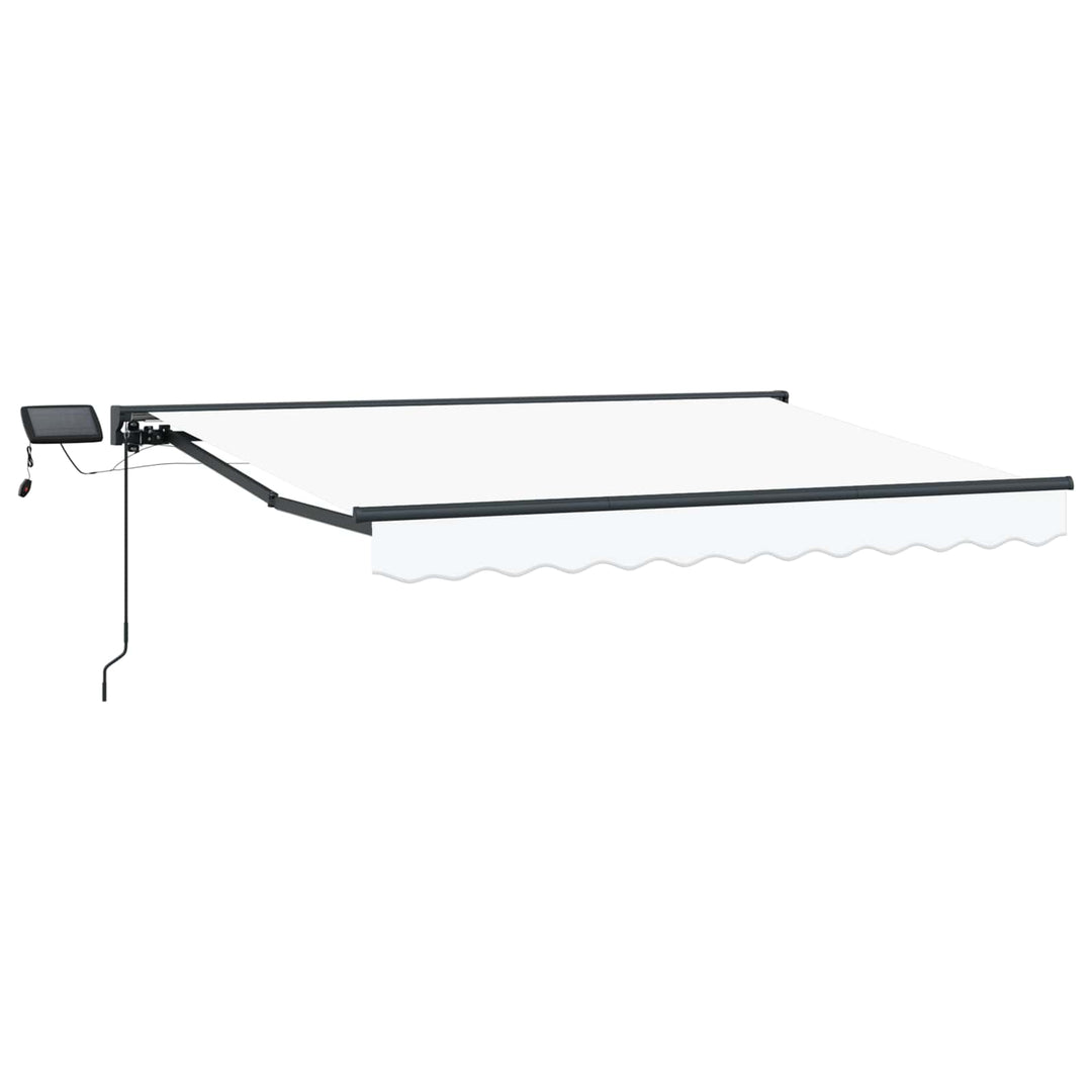 Manuel markise-ramme med LED-lys Hvid og antracit 3 x 2 m