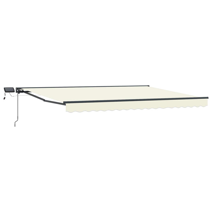 Manuel markise-ramme med LED-lys Creme og antracit 4 x 2 m