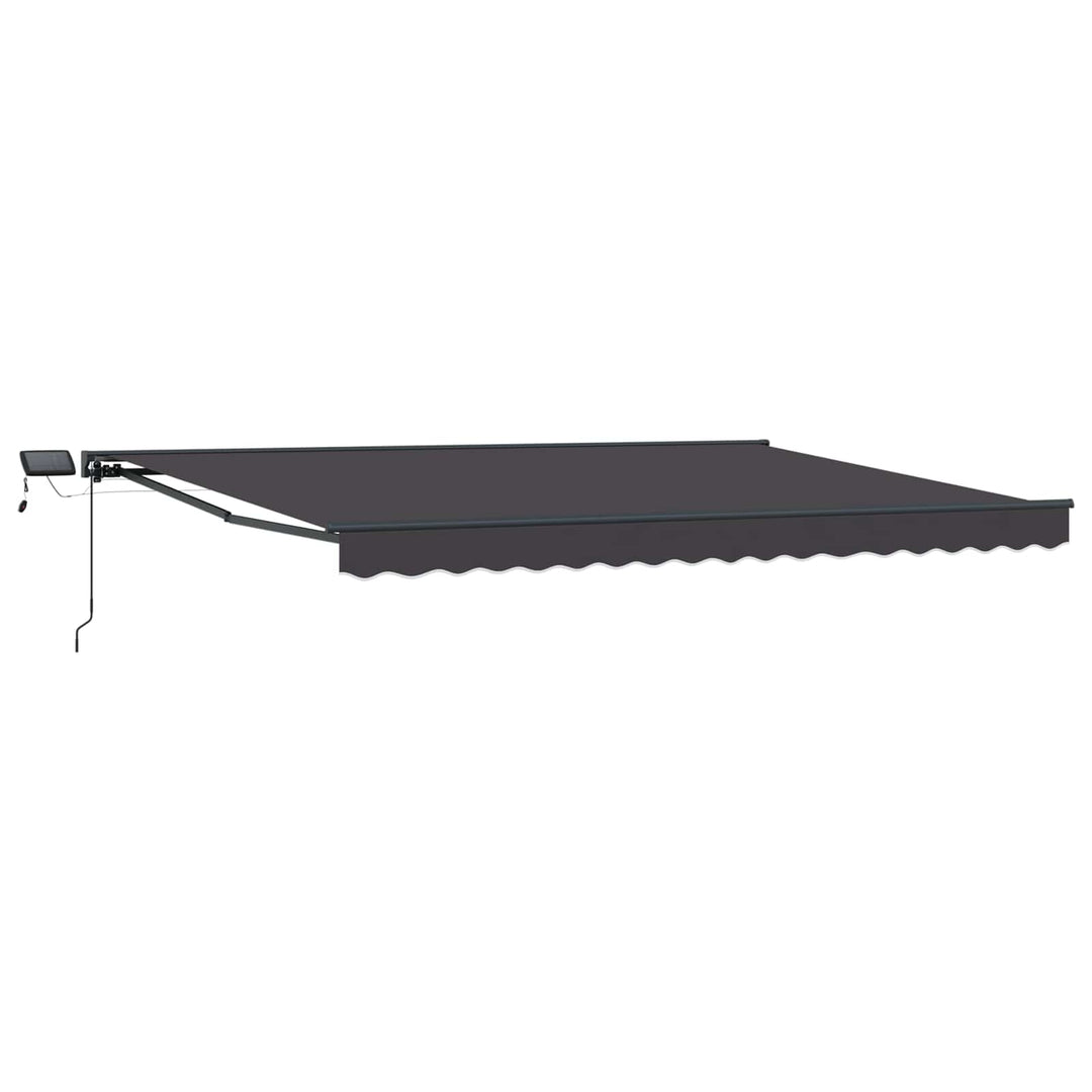 Manuel markise-ramme med LED-lys Antracit 4 x 2 m