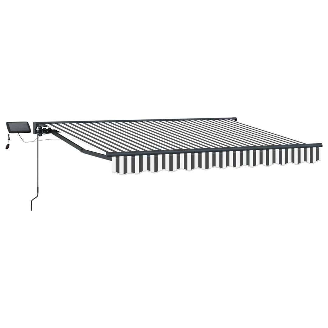 Manuel markise-ramme med LED-lys Anthracit og hvid 3 x 2,5 m