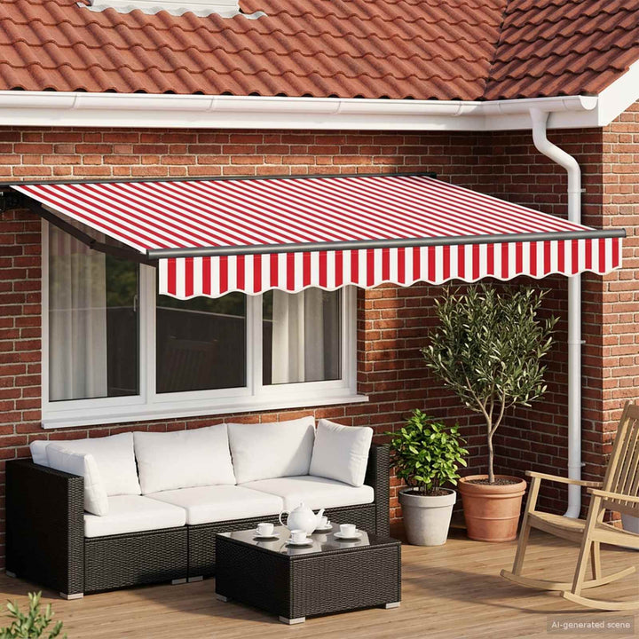Manuel markise-ramme med LED-lys 3 x 2,5 m