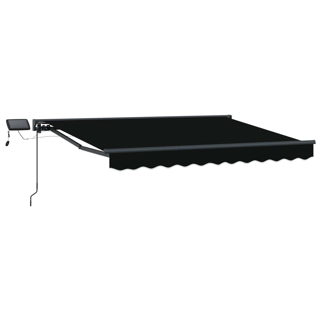 Manuel markise-ramme med LED-lys Sort og Anthracit 3 x 2,5 m