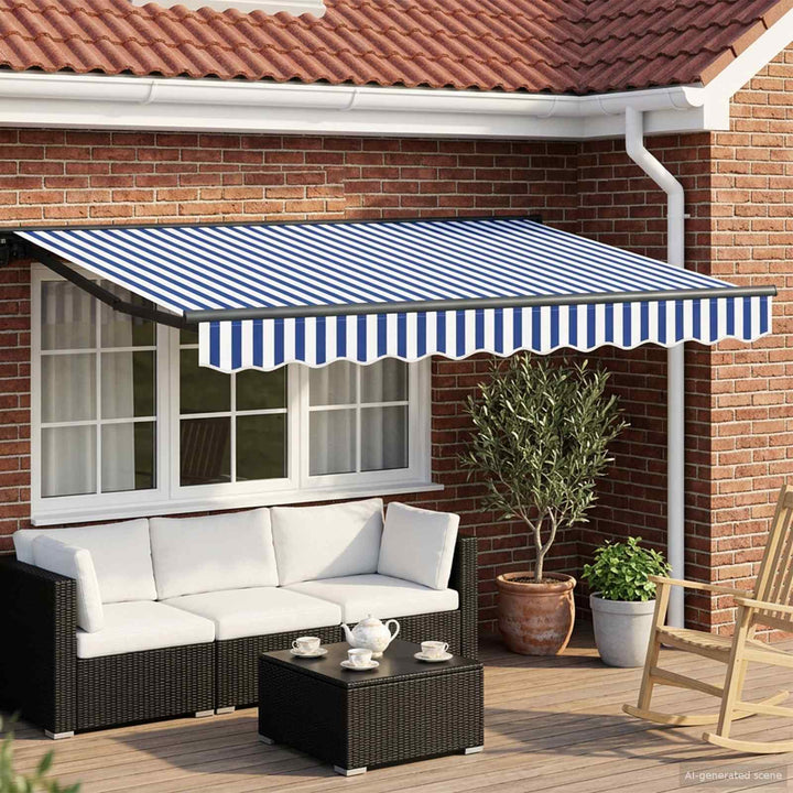 Manuel markise-ramme med LED-lys 3,5 x 2,5 m