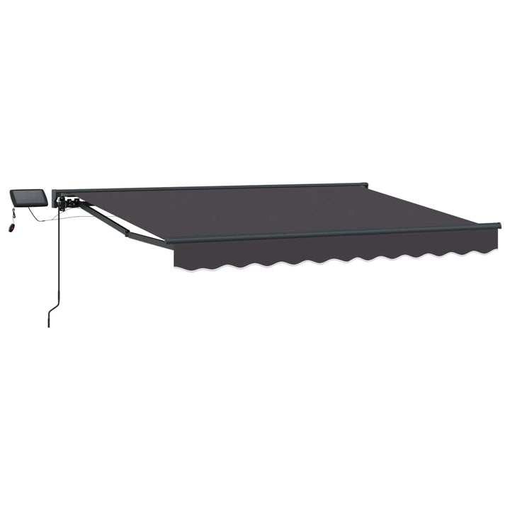 Manuel markise-ramme med LED-lys Antracit 3,5 x 2,5 m