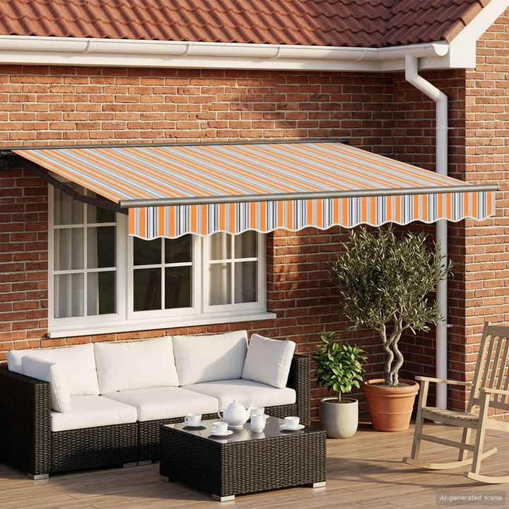 Manuel markise-ramme med LED-lys 3,5 x 2,5 m