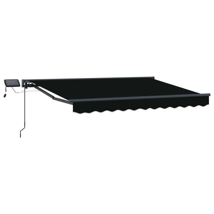 Manuel markise-ramme med LED-lys Sort og Anthracit 3,5 x 2,5 m
