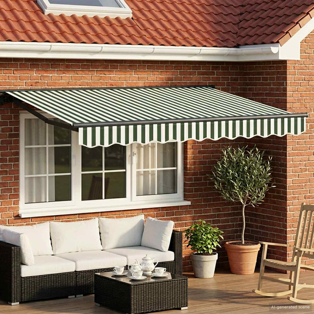 Manuel markise-ramme med LED-lys 3,5 x 2,5 m