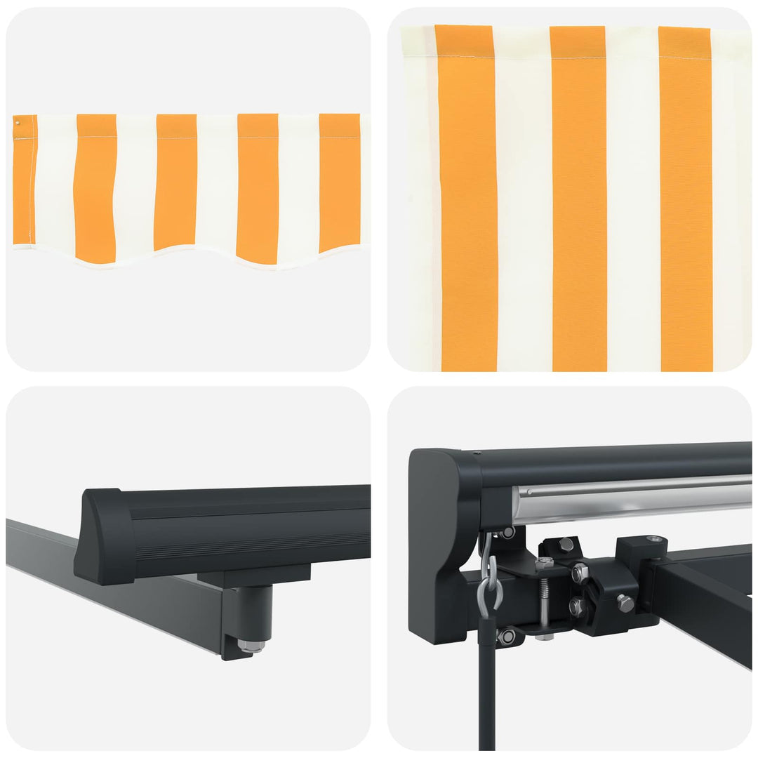 Manuel markise-ramme med LED-lys Gul, Hvid, Antracitgrå 4 × 3 m