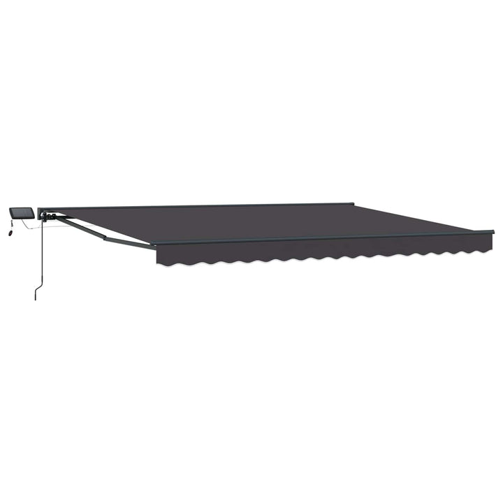 Manuel markise-ramme med LED-lys Antracit 4 × 3 m