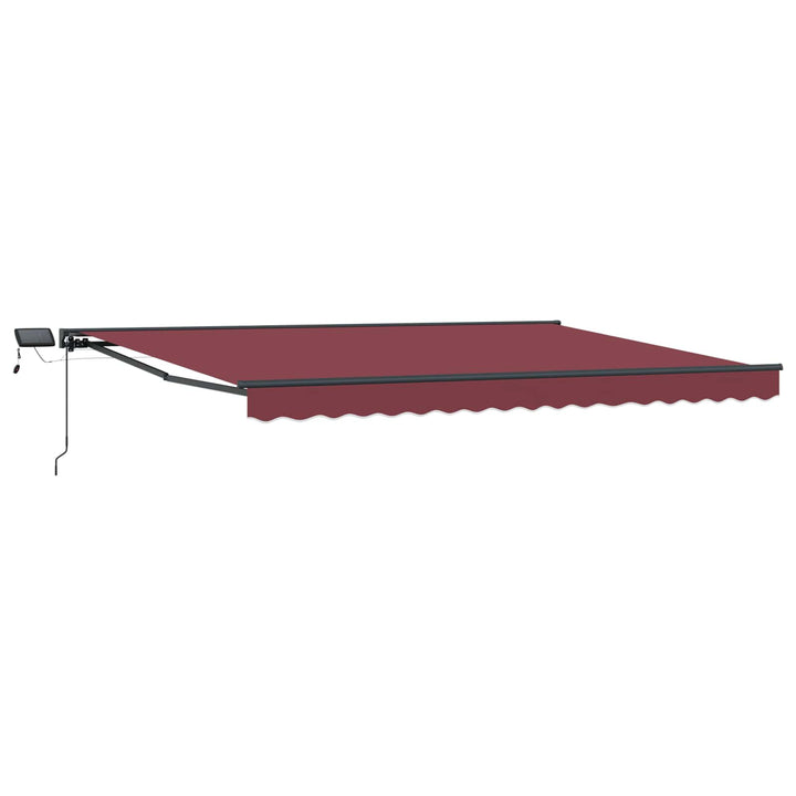 Manuel markise-ramme med LED-lys 4 × 3 m
