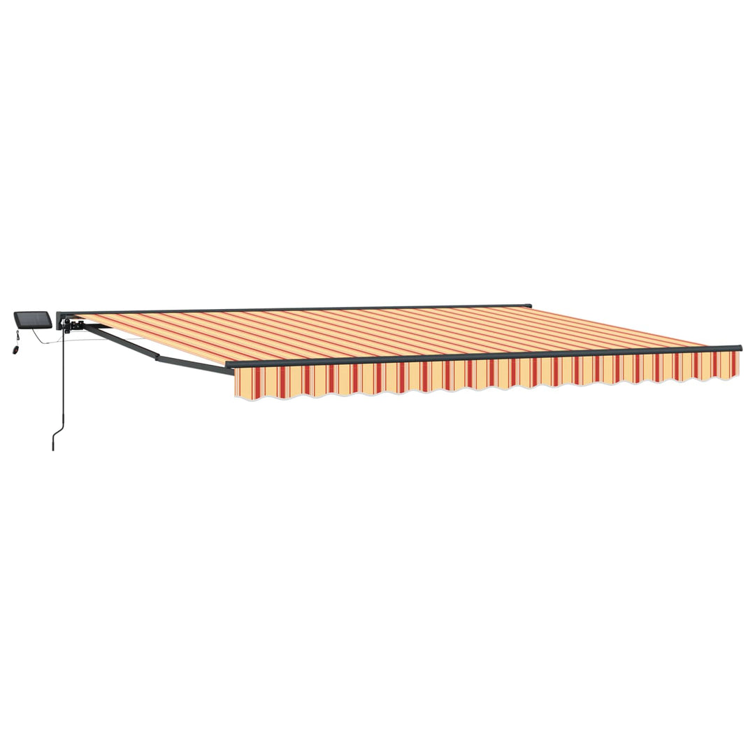 Manuel markise-ramme med LED-lys 4 × 3 m
