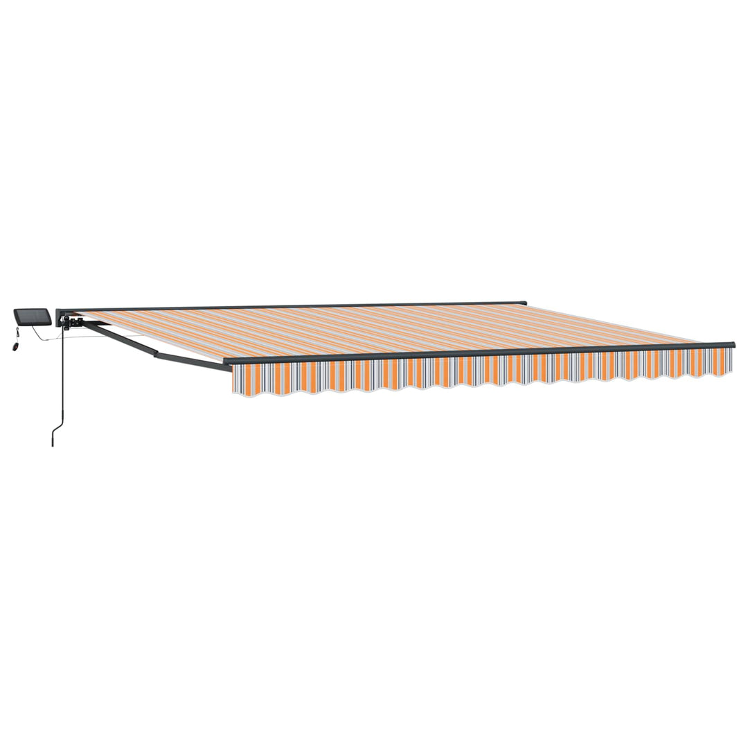 Manuel markise-ramme med LED-lys 4 × 3,5 m
