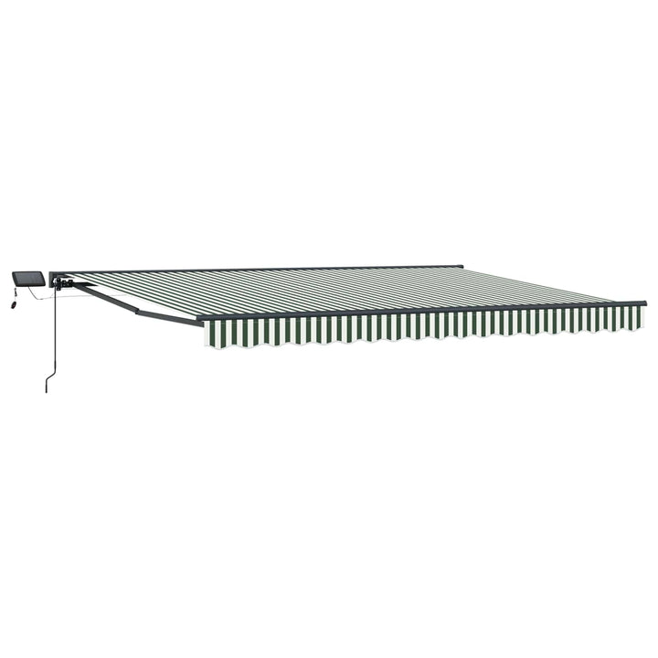 Manuel markise-ramme med LED-lys 4 × 3,5 m