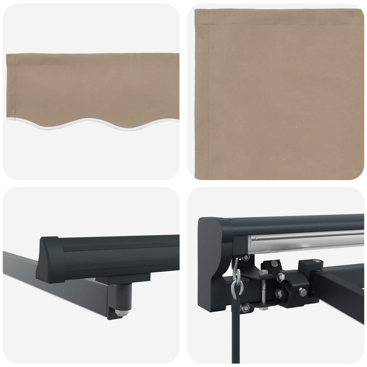 Manuel markise-ramme med LED-lys Beige og Antracit 4,5 × 3 m