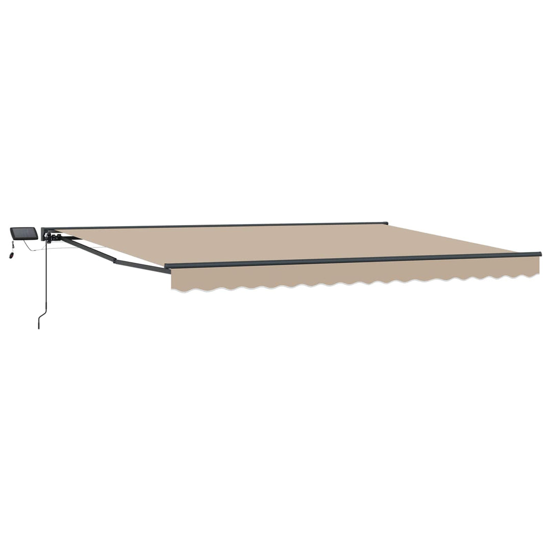 Manuel markise-ramme med LED-lys Beige og Antracit 4,5 × 3 m
