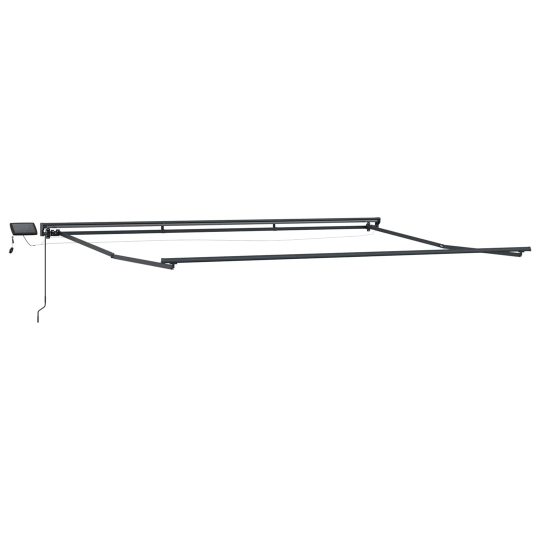 Manuel markise-ramme med LED-lys Beige og Antracit 4,5 × 3 m