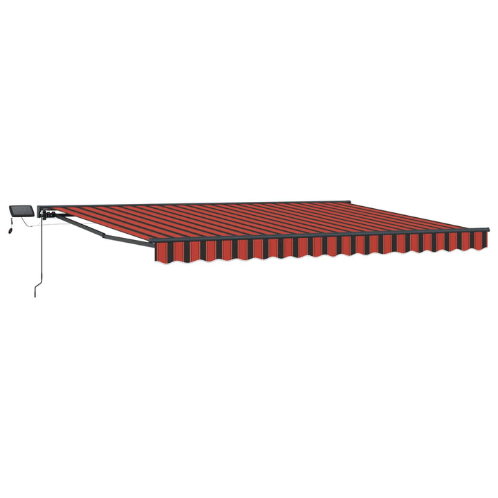 Manuel markise-ramme med LED-lys 4,5 × 3,5 m