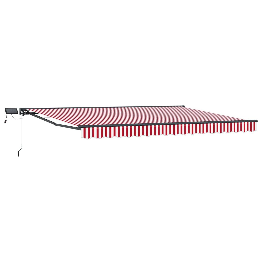 Manuel markise-ramme med LED-lys 4,5 × 3,5 m