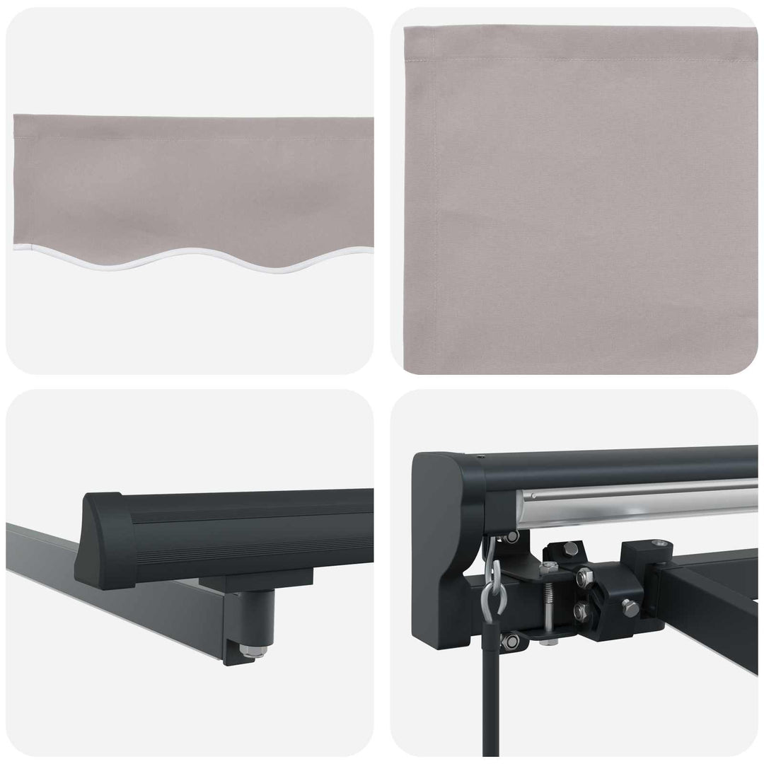 Manuel markise-ramme med LED-lys 4,5 × 3,5 m