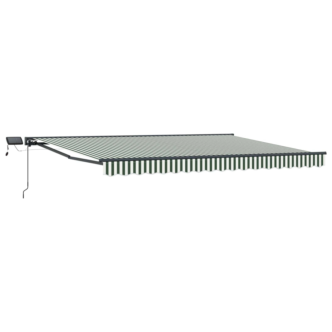 Manuel markise-ramme med LED-lys 5 x 3 m