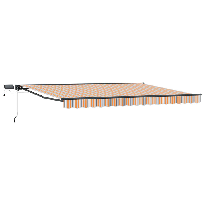 Manuel markise-ramme med LED-lys 5 × 3,5 m