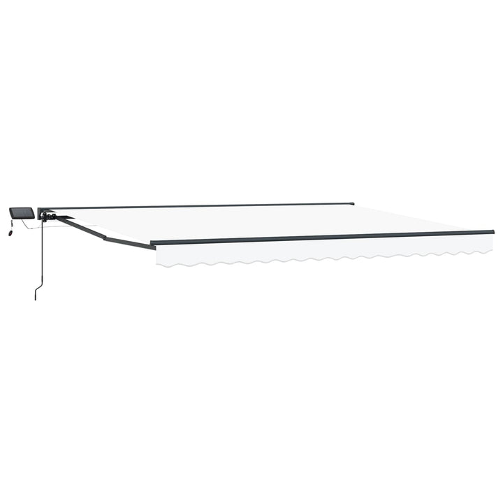 Manuel markise-ramme med LED-lys Hvid og antracit 5 × 3,5 m