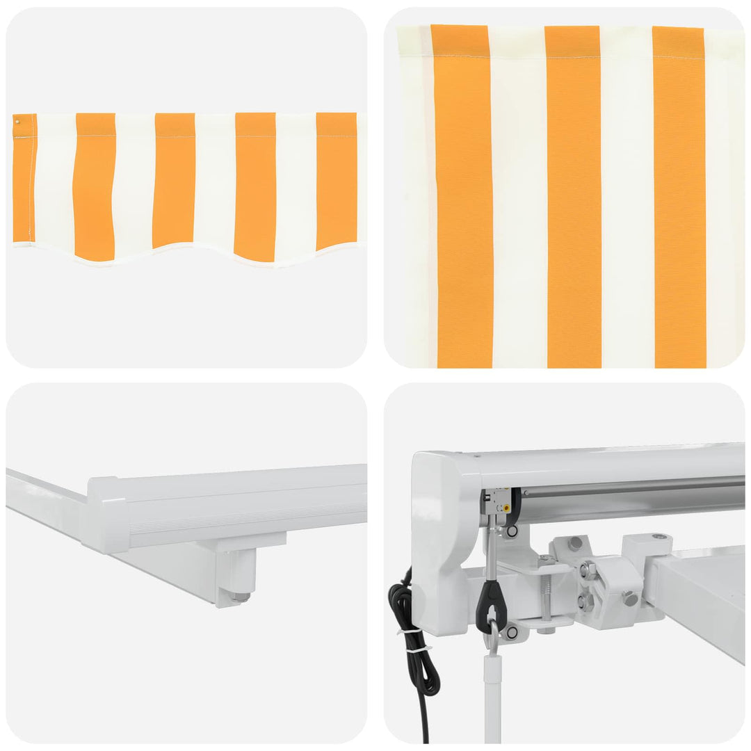 Elektrisk Utrækkelig Markise Gul og Hvid 2,5 x 2 m