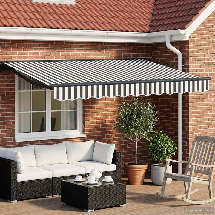 Elektrisk Utrækkelig Markise Anthracit og hvid 3,5 x 2,5 m