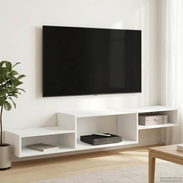 Væghængt TV Skab Vægmonteret Hvid 150 x 28 x 26 cm